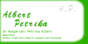 albert petrika business card